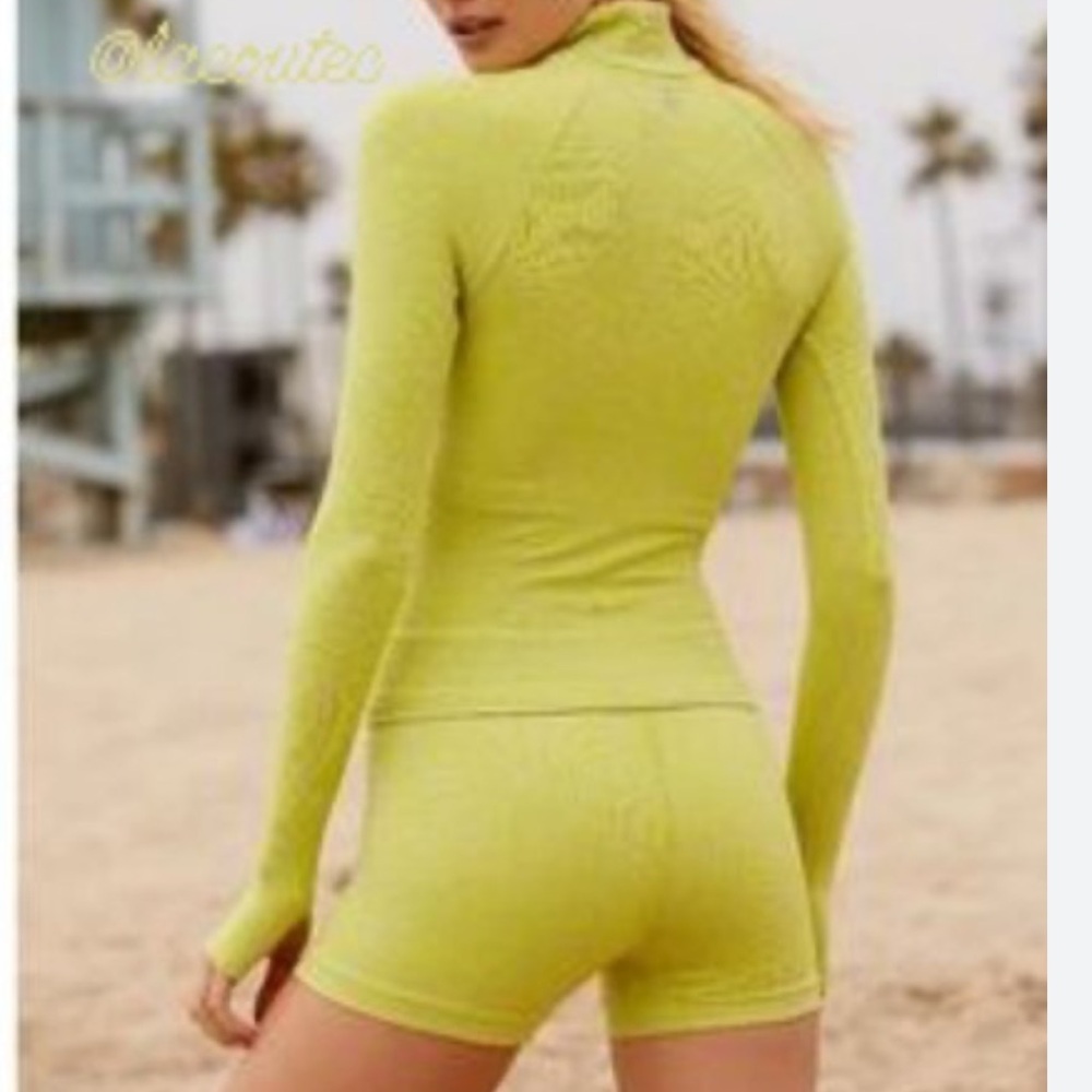 Free People Movement Biker Shorts Leopard Lime Green XS - Picture 7 of 7